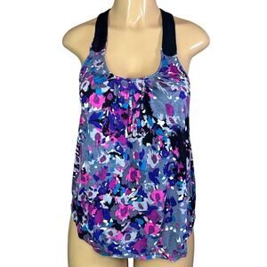 Lush T-strap Tank Top Watercolor Floral Print Size Small